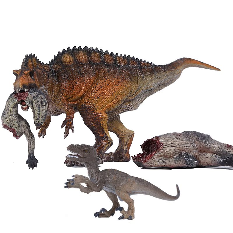 活石侏罗纪恐龙模型高棘龙恐龙尸体迅猛龙盒套装儿童益智玩具