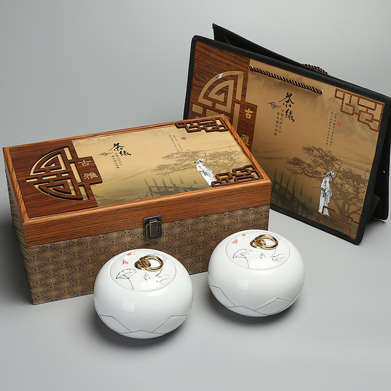 茶叶包装礼盒 红茶绿茶大红袍正山小种陶瓷茶叶罐半斤