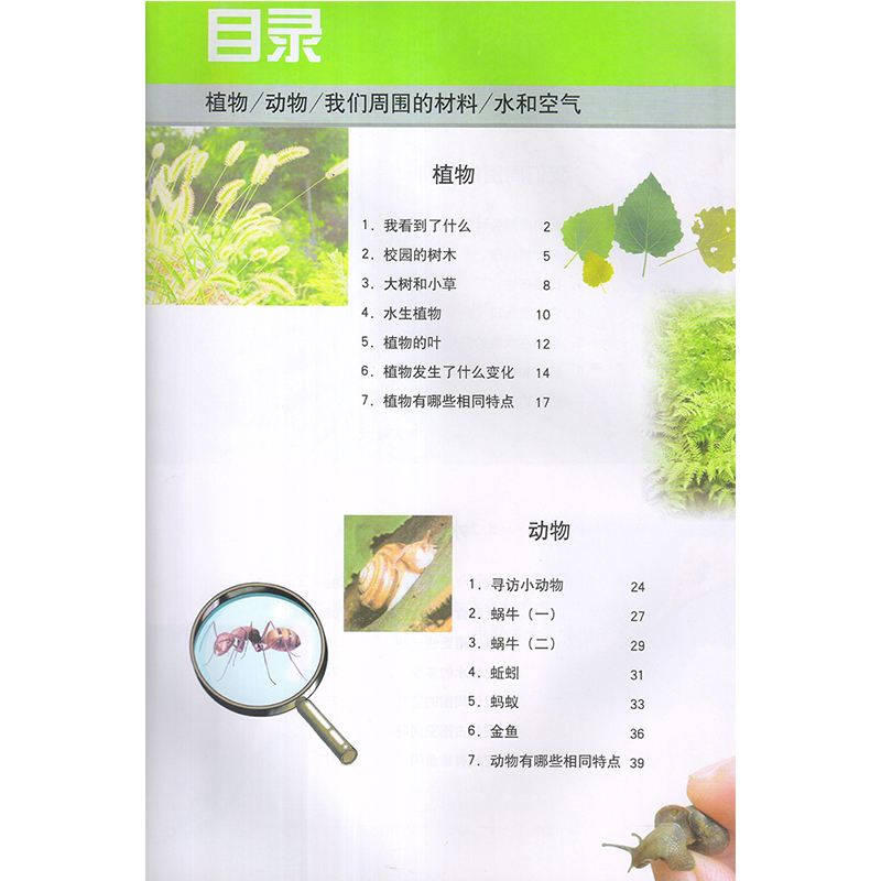 教科版科学三年级上册 3年级上册科学课本 教材教科书