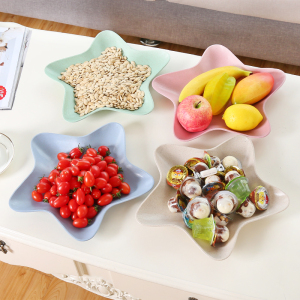 小麦秆水果盘糖果盘欧式五角星瓜子盘