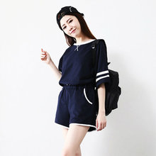 运动服两件套 睡衣女短裤 女夏季可爱甜美短袖 2017跑步休闲运动套装