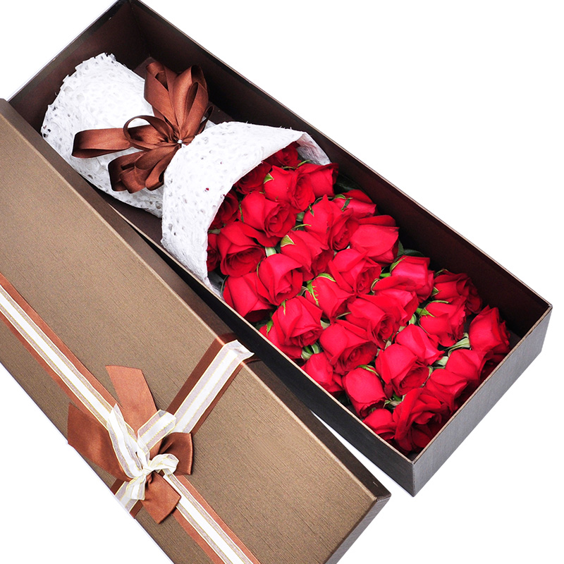 曲靖市宣威市生日红玫瑰礼盒花束鲜花速递同城