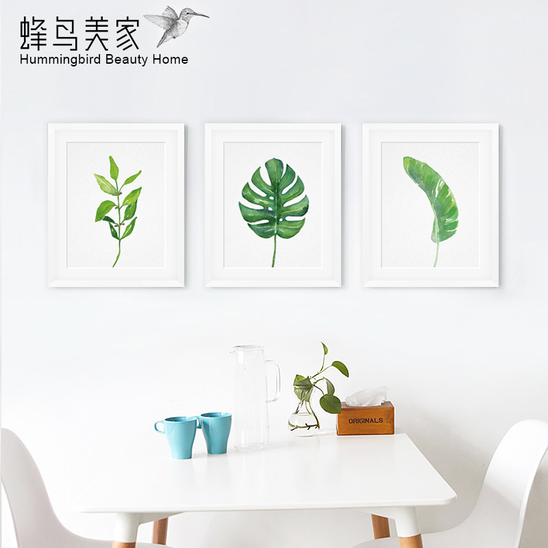 仙人掌水彩装饰画绿植系北欧小清新挂画客厅餐厅卧室玄关走廊墙画