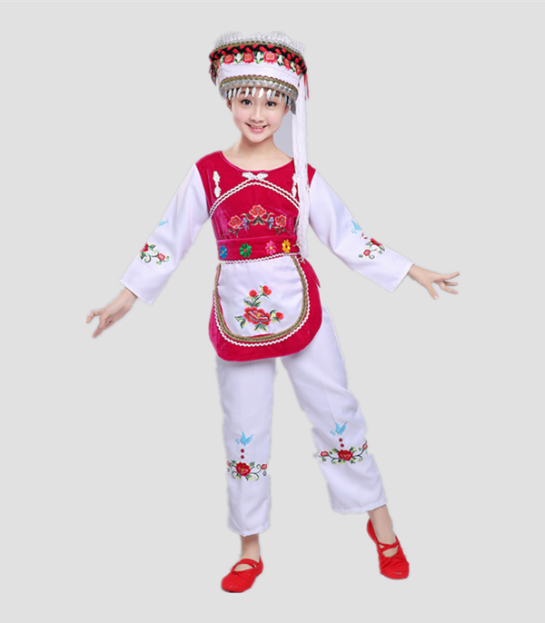 云南少数民族服装大理白族女童装少儿童舞蹈服饰学生舞台演出服装
