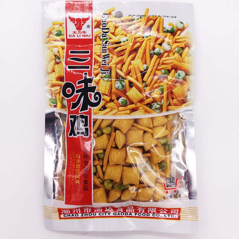 20袋包邮 大力牛多味脆薯条PK脆膨化食品92g青豆小方角虾条三合一
