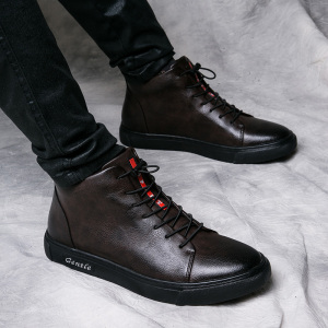 奥尔彼英伦高帮板鞋