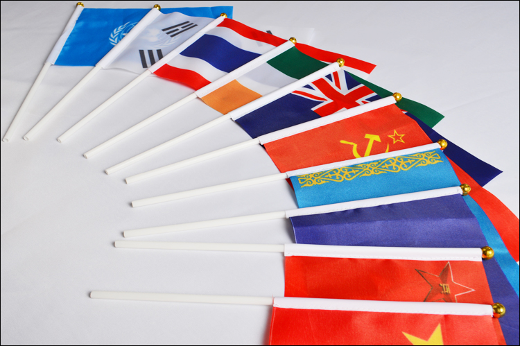 8号世界各国手摇旗小国旗包邮手挥小旗外国国旗现货批发