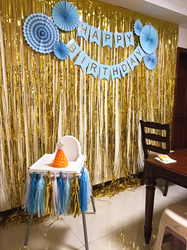雨丝帘拉花彩带儿童生日派对会场背景墙装饰用品酒吧活动布置彩条