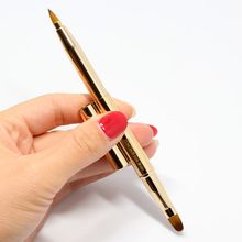 化妆刷 遮瑕刷口红刷带盖便携 金属伸缩双头唇刷 包邮