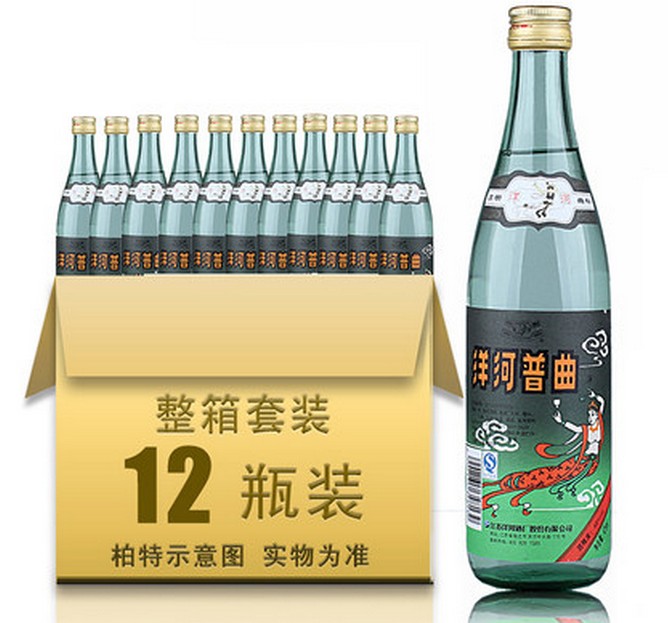 洋河酒 洋河普曲 42度浓香型 475mlx12 洋河大曲光瓶 特价实惠