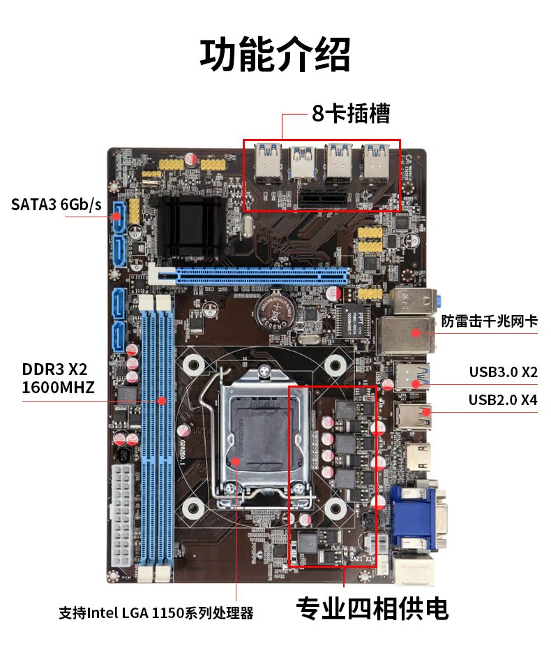 现货biostar/映泰tb250-btc pro 12卡挖矿主板 板载12个显卡