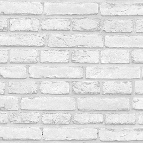 5平 立体砖纹 白色砖块墙纸