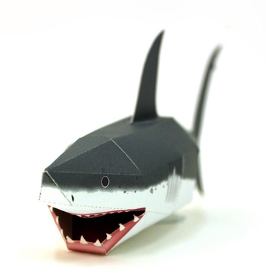 立体折纸手工制作模型剪纸 仿真海洋生物 鲨鱼大白鲨