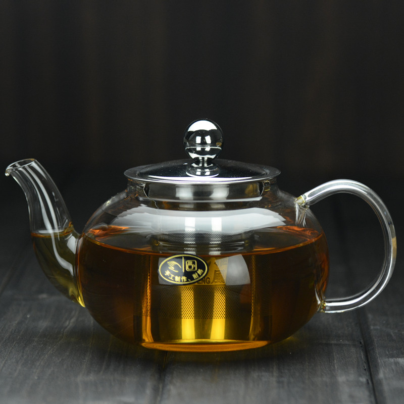雅风防爆加厚耐热高温玻璃煮泡茶壶家用花茶具套装不锈钢过滤