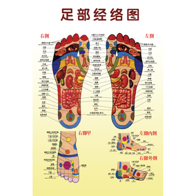 足疗的十大好处挂图按摩保健足部足浴反射区火罐拔罐穴位图海报