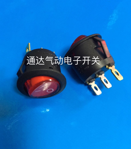 带灯船型开关 kcd-117 3脚2挡开关10a12 5v 6a250v直径20mm