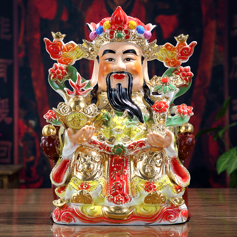 12寸16寸19寸财神到招财摆件财神爷树脂佛像文财神比干范蠡神像