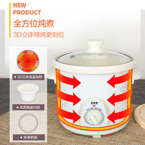 全自动煲汤锅白瓷电炖锅电炖盅迷你陶瓷煮粥锅