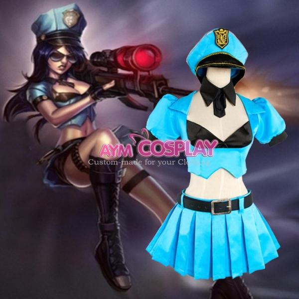 英雄联盟lol皮城女警-凯特琳经典皮肤武器cosplay服装定做g1072