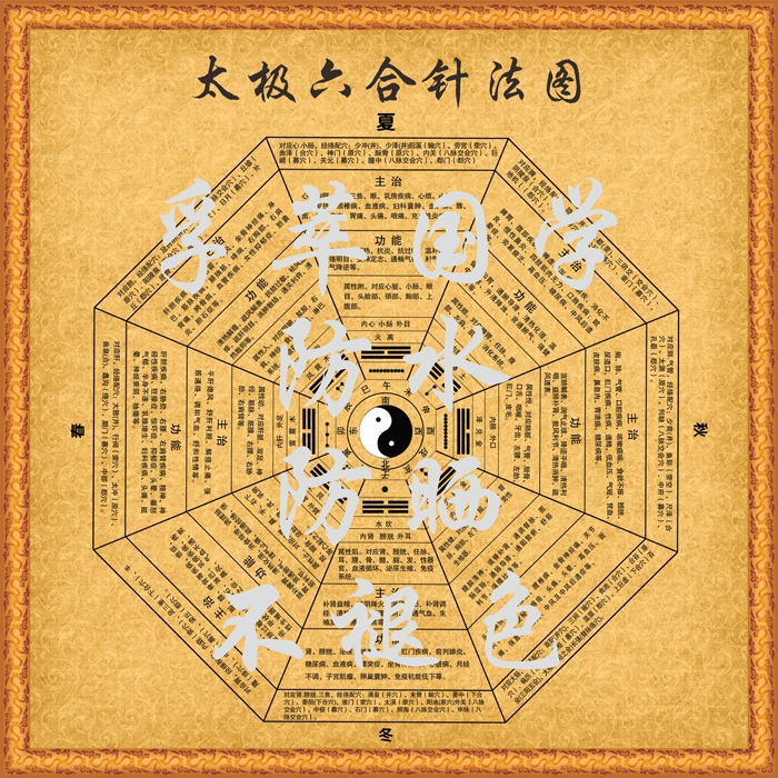 防水晒褪色装饰画周易经太极六合针法图八卦镇旺宅中医国学