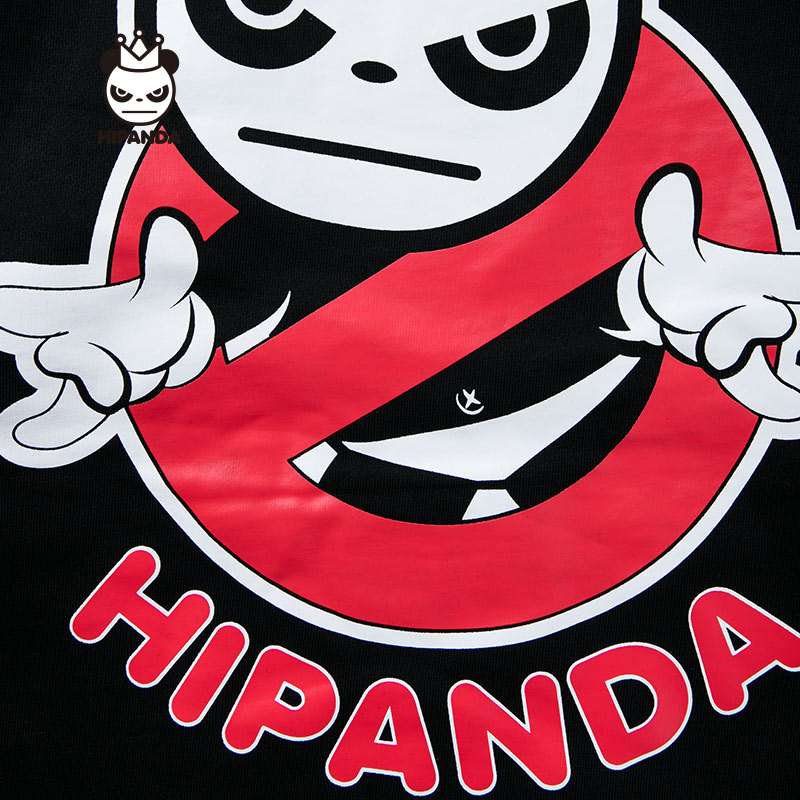 hipanda 你好熊猫 设计潮牌 新品 男款 黑白红连帽衫