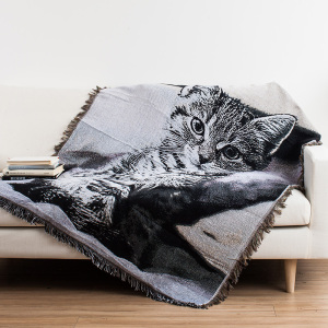 猫咪复古休闲毯子