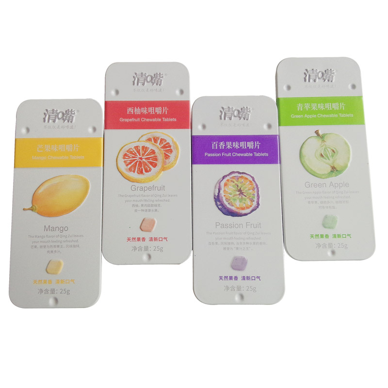 4盒包邮 清Q嘴 清嘴25g咀嚼片 4种味道 百香果