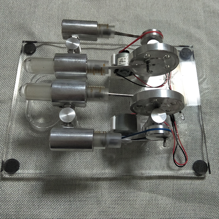 斯特林发动机外燃机微型发电机双缸斯特林发动机蒸汽机模型