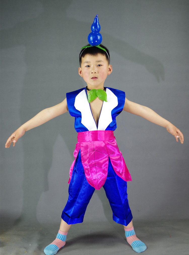 六一儿童金刚葫芦娃 服装葫芦兄弟cosplay服男女童 表演服包邮