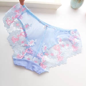 刺绣花蕾丝网纱性感内裤