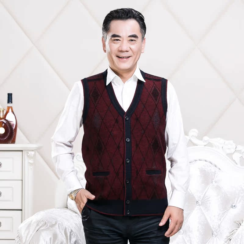 正品[男士毛背心v领]男士v领毛背心织法评测 男