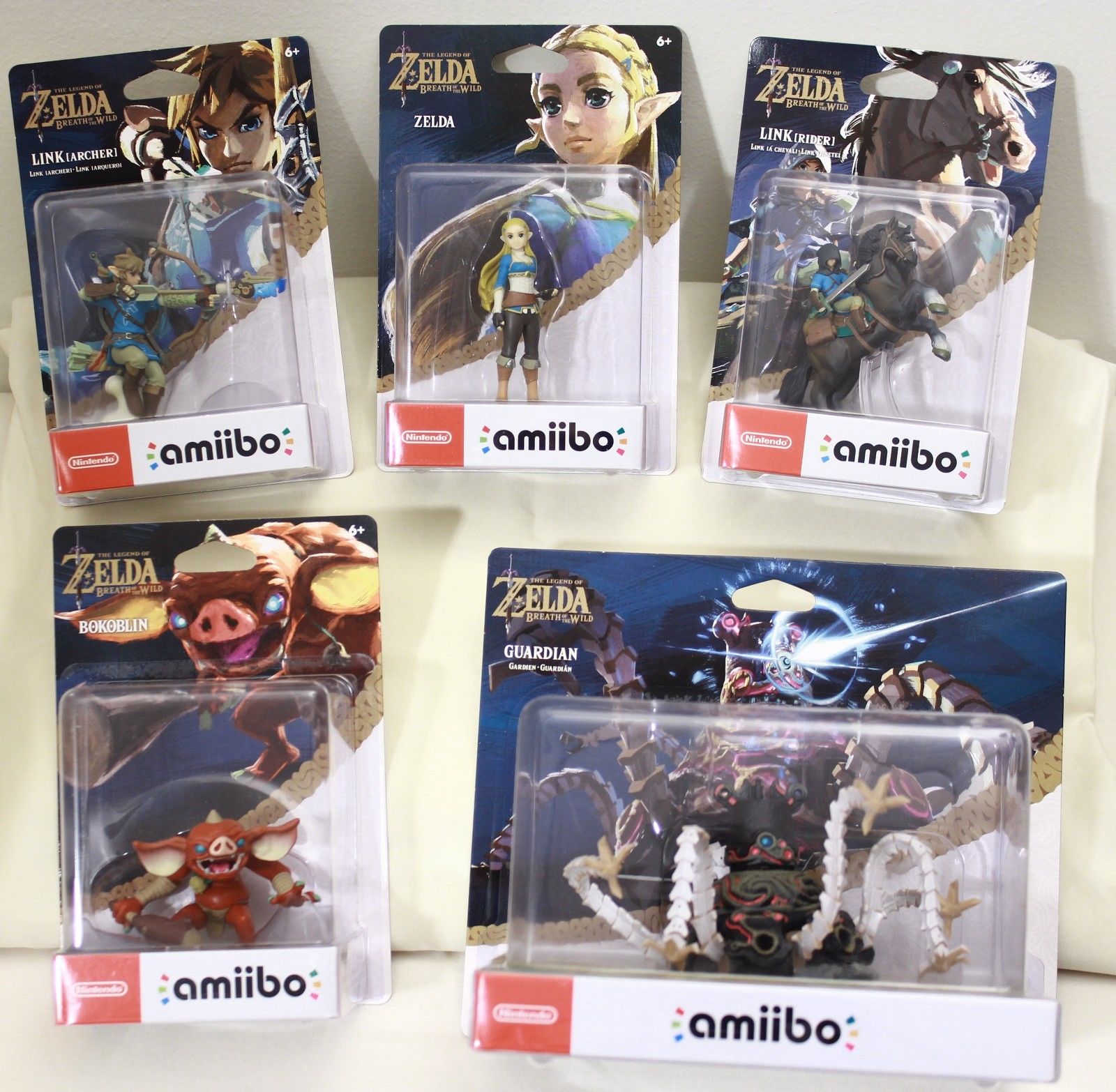 美国美版 任天堂 塞尔达传说 荒野之息ns amiibo nfc手办全套5个