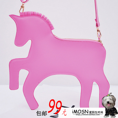 包邮】2017新品ROWKY Horse clutch独角兽趣味小马包七夕单肩斜跨