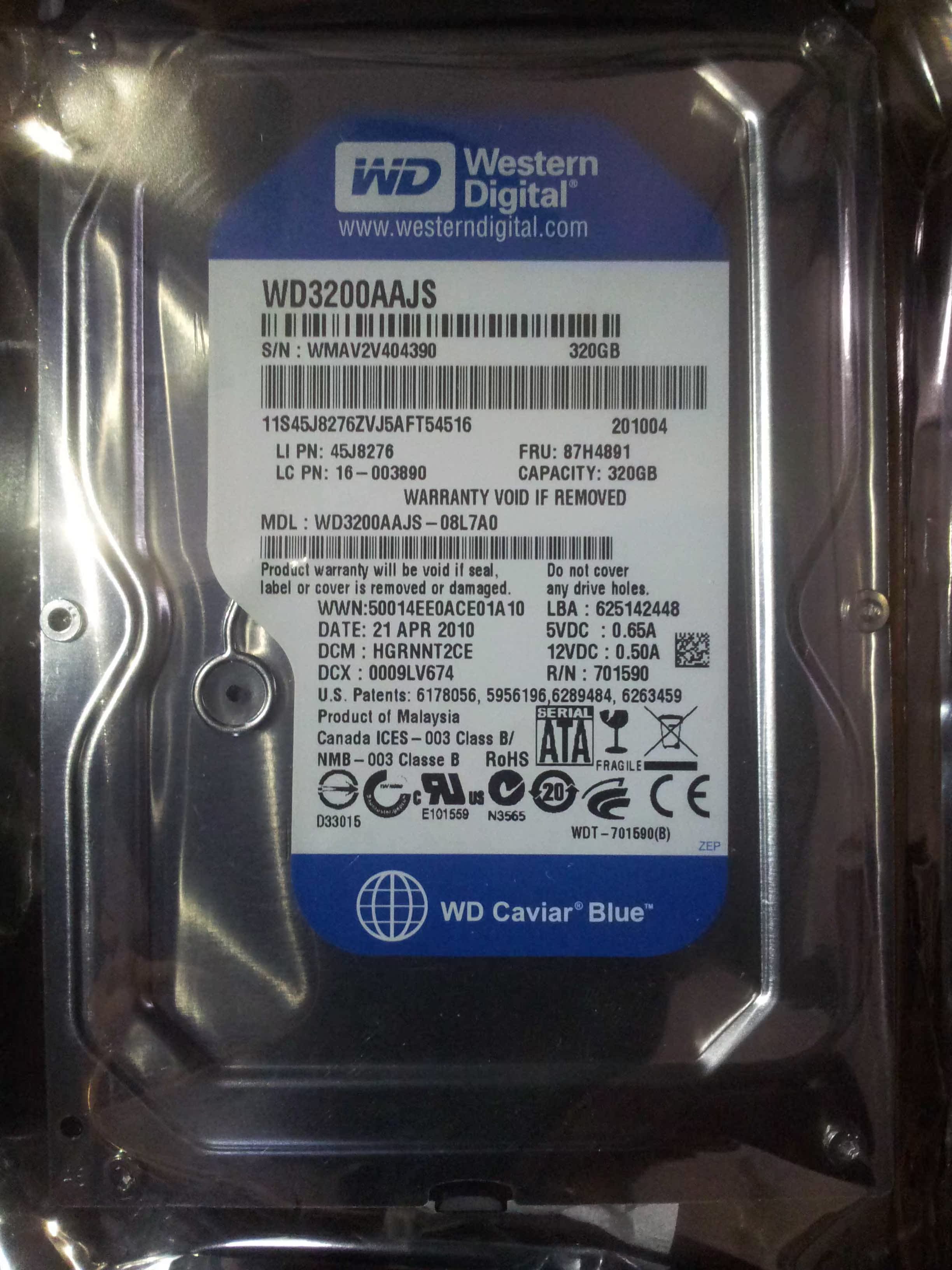 wd/西部数据 wd3200aajs 320g 台式机