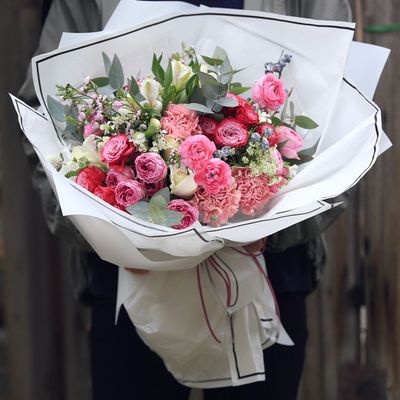 生日生活鲜花花束进口多头粉玫瑰花束送爱人女友北京同城鲜花速递