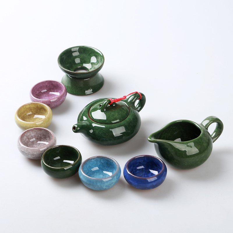 冰裂釉陶瓷茶具功夫茶具整套茶具紫砂茶具茶杯茶壶套装可定制LOGO