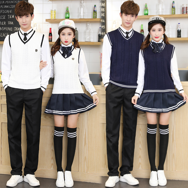 中学生英伦校服套装学院风韩国初中高中学生装秋冬韩版班服jk制服
