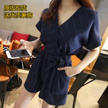 套装 短裤 女夏装 名媛潮 2017夏季新款 时尚 显瘦裤 连体裤 子连衣裤 女装