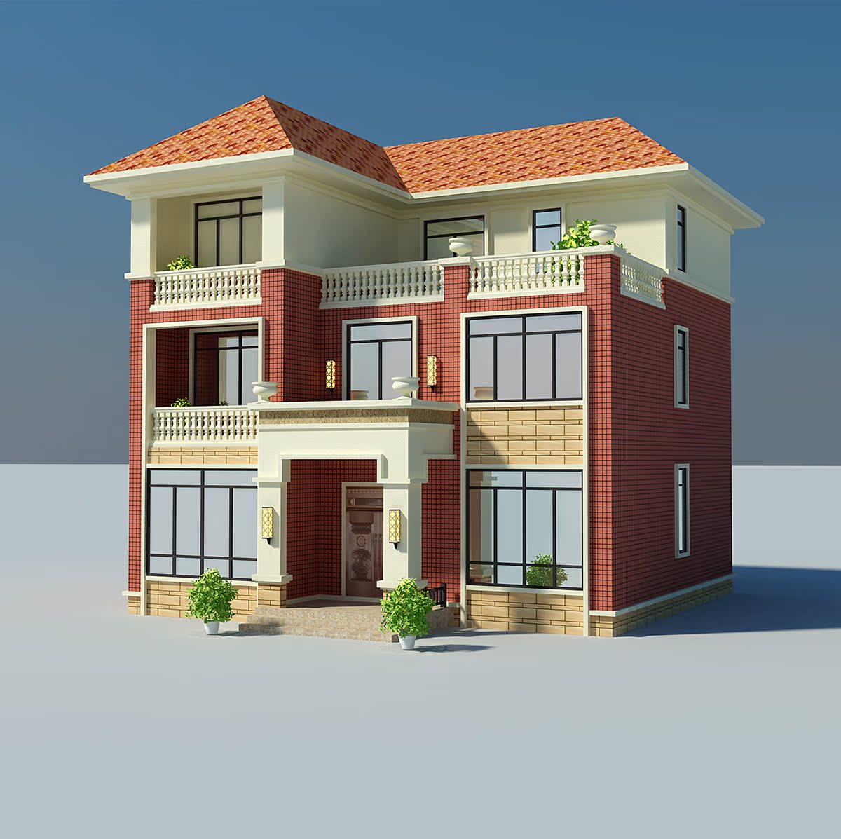 264㎡农村两层住宅,12米X11米,农村自建房钢结构别墅户型图