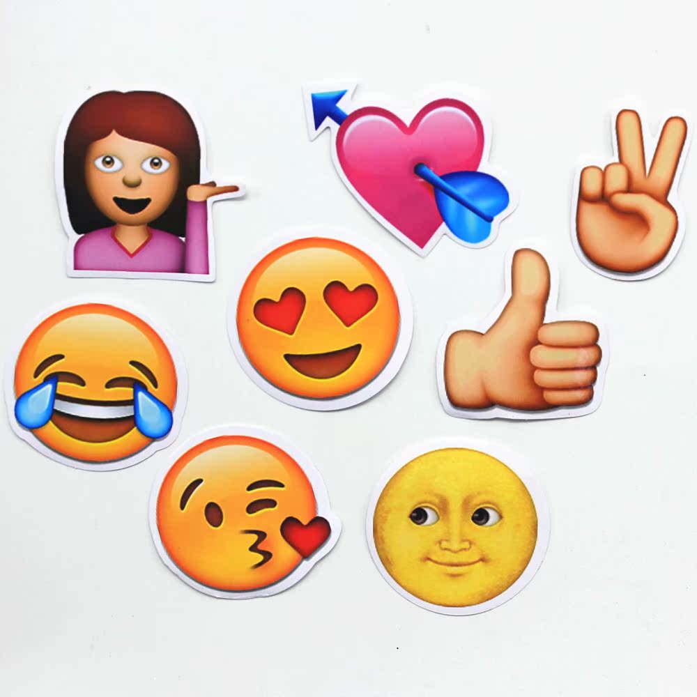 8张 超大emoji 手机表情贴纸 苹果 微信表情符号贴 超大表情贴纸