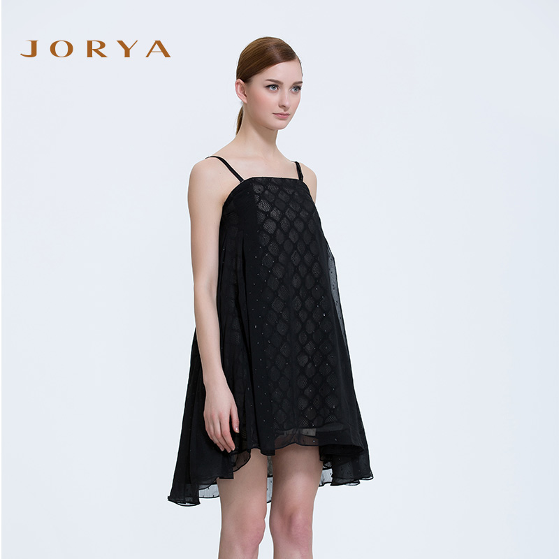 jorya 欣贺卓雅 女装春夏新品 蕾丝拼接烫钻连衣裙 h1200503