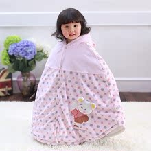 新生婴幼儿童0宝宝天鹅绒保暖2披肩外出服 婴儿披风斗篷加厚春秋款