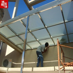 杭州不锈钢结构钢化玻璃雨棚阳光房顶停车棚楼梯天井采光棚顶棚