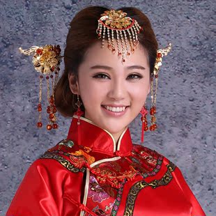 头饰 新娘秀禾服配饰 中式复古汉服 敬酒服礼服结婚饰品 古装头饰额饰
