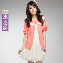 衬衫 春装 新款 杰杰丝女装 甜美撞色蕾丝花边宽松蓬蓬袖 韩版 丽质3