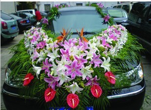 热销婚礼鲜花 婚车装 鲜花婚车 婚礼车头花 饰新