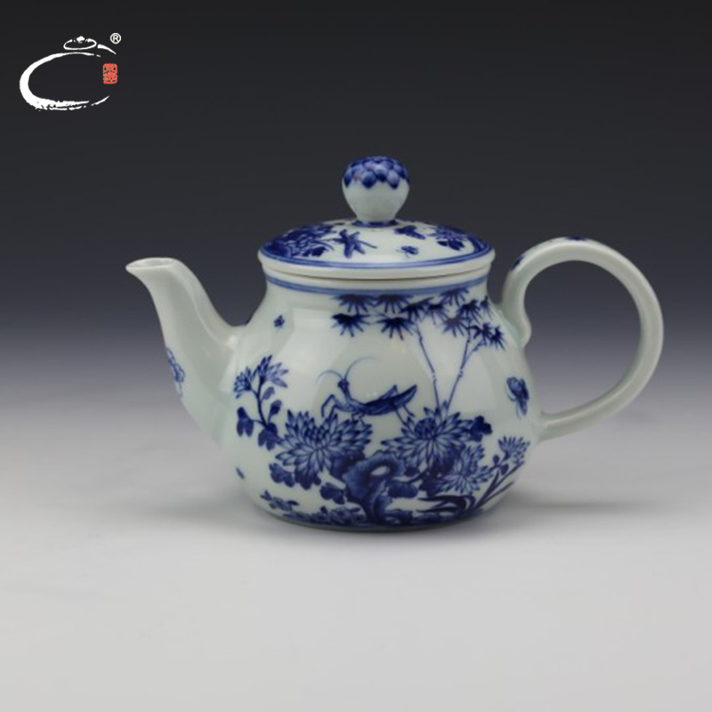 京德贵和祥手绘青花瓷茶壶 景德镇瓷器 功夫茶具茶水壶 手工 陶瓷