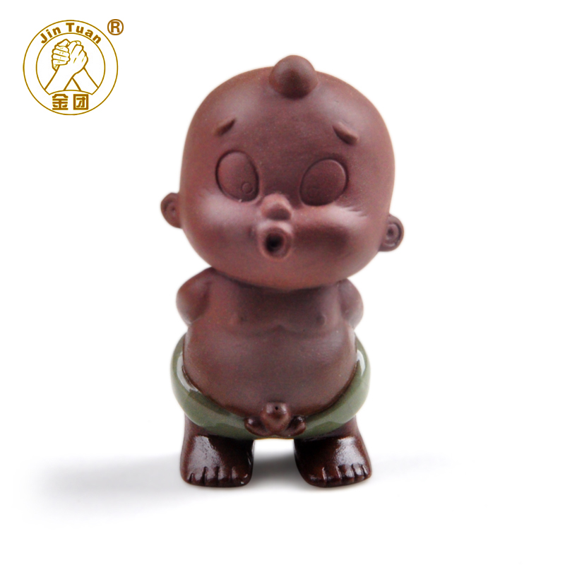 金团 手工紫砂喷水茶宠尿尿童子 精品茶玩茶盘摆件CC1168