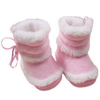 新款0-1岁婴儿棉鞋秋冬季学步鞋软底防滑毛线