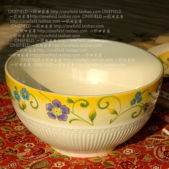 法式乡村浮雕陶瓷餐具/罗浮迪尔勾藤花餐碗/大面碗/爆米花碗/汤碗